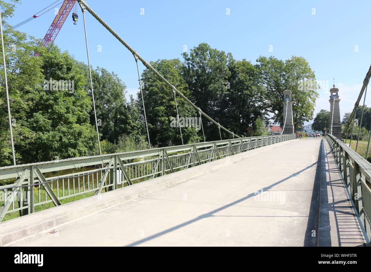 Die berühmte Hängebrücke in Langenargen am Bodensee Stock Photo