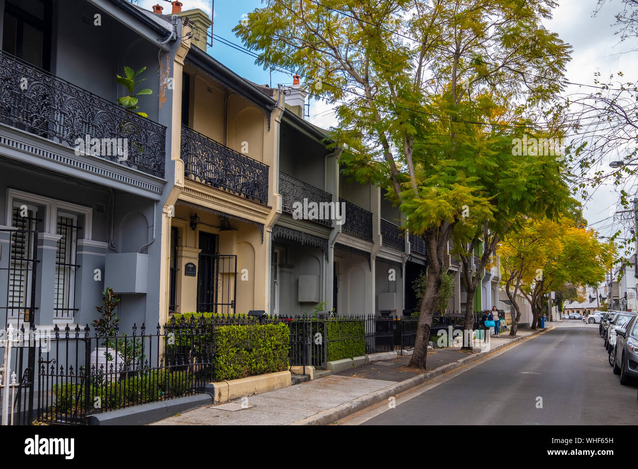 Victorian terraced houses in Paddington, Sydney, NSW, Australia Stock