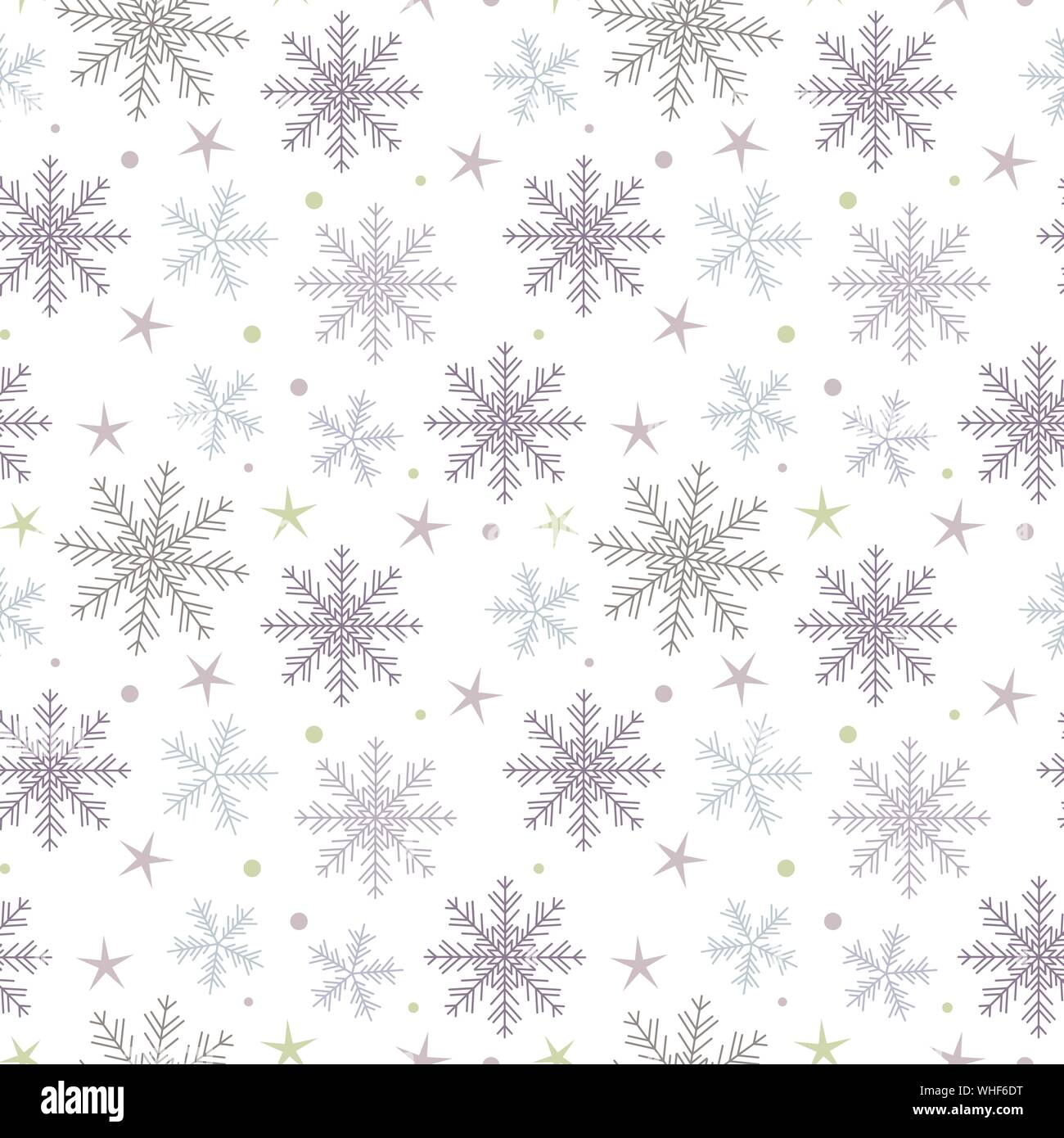 Vector Christmas seamless pattern with snowflakes for packaging ...