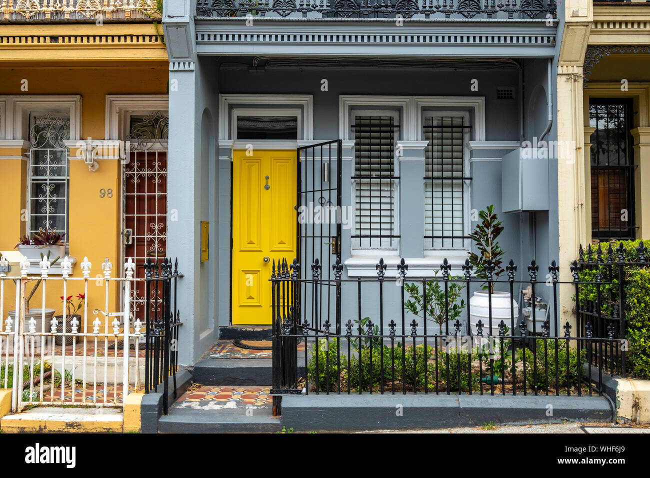 Victorian terraced houses in Paddington, Sydney, NSW, Australia Stock