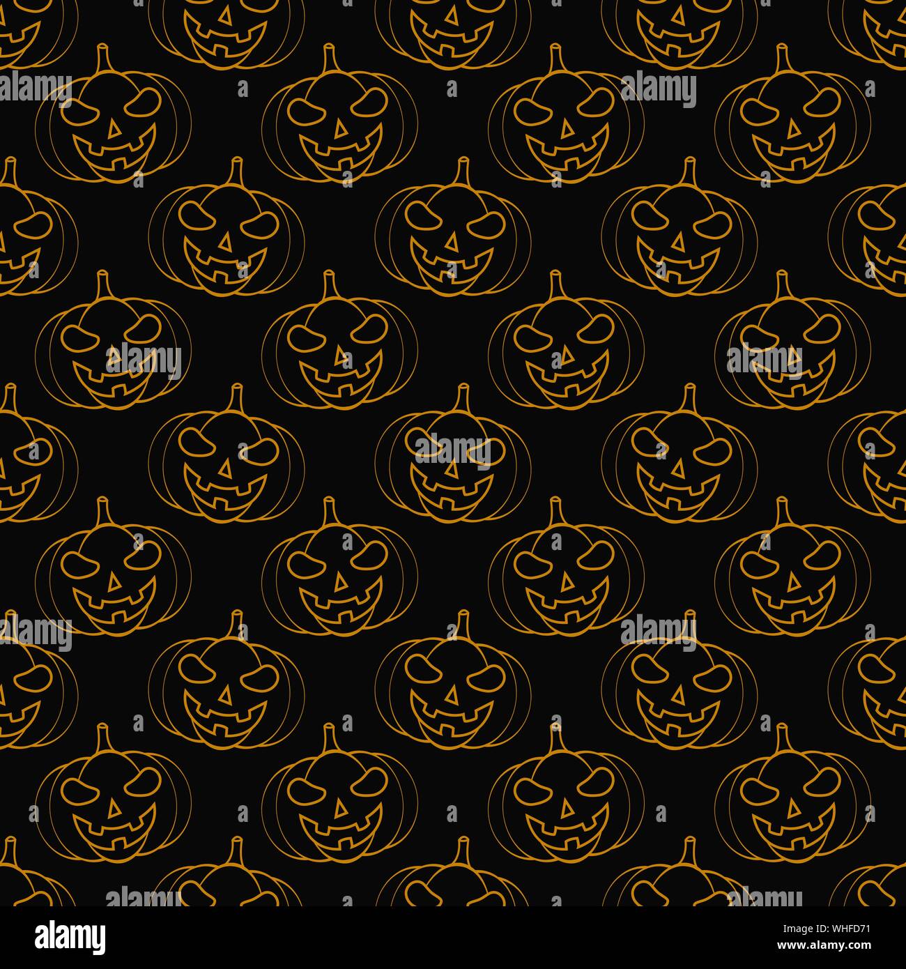 Halloween pumpkins seamless pattern. Festive background for your design. Vector illustration Stock Vector