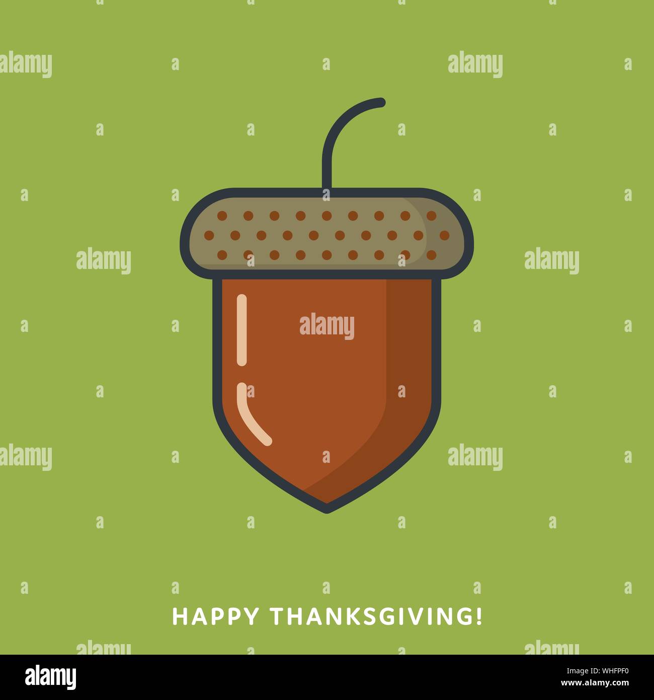 Acorn icon, filled outline style. Autumn and thanksgiving symbol vector ...