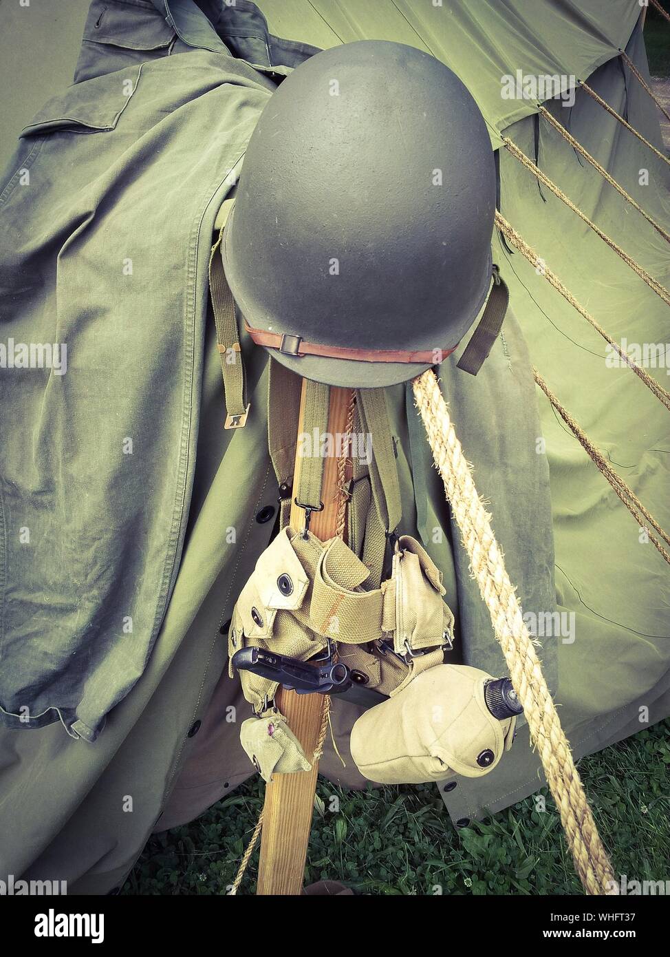 Army helmet hanging hi-res stock photography and images - Alamy