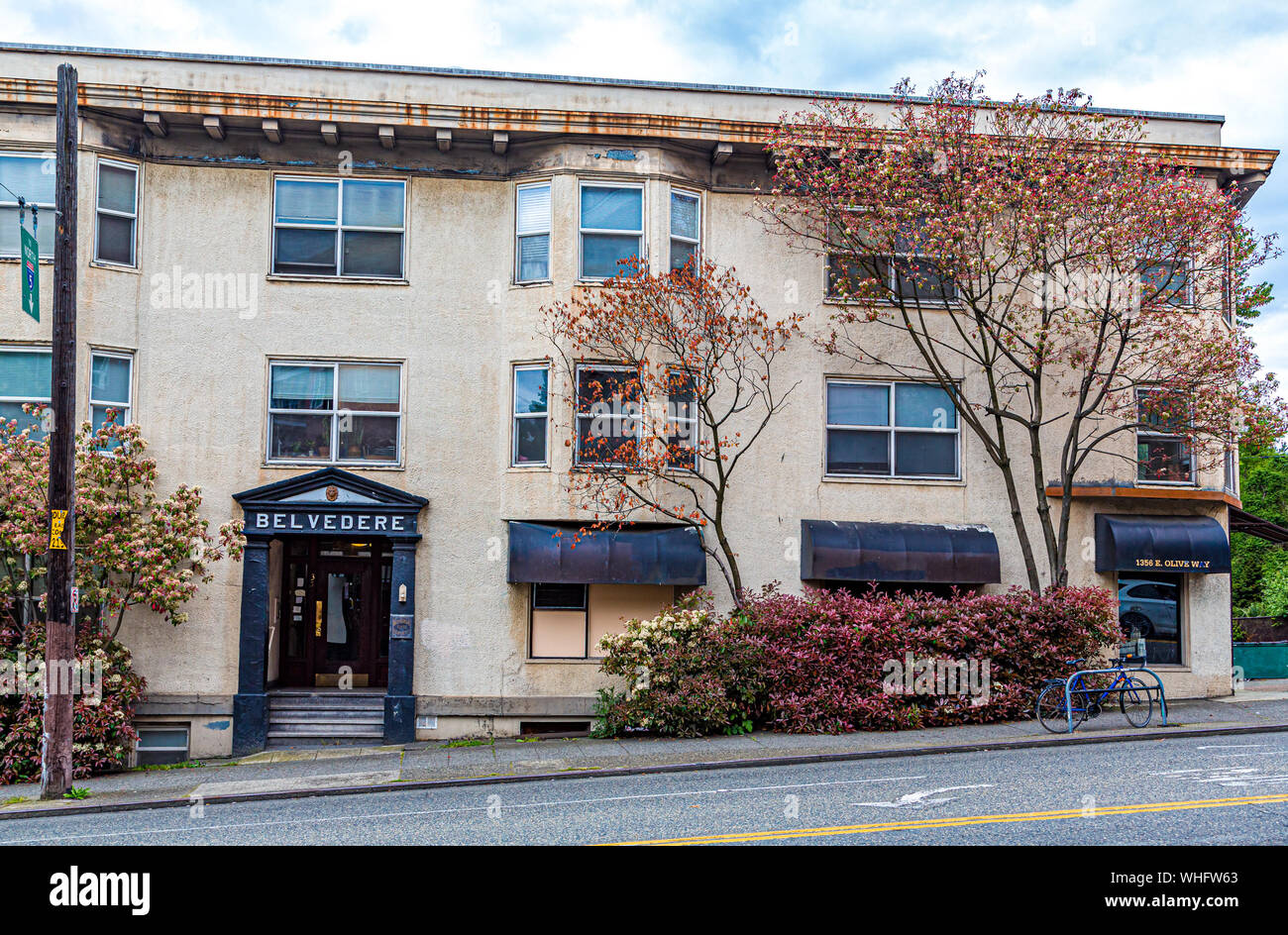 An old grungy apartment building in Seattle, Washington Stock Photo Alamy