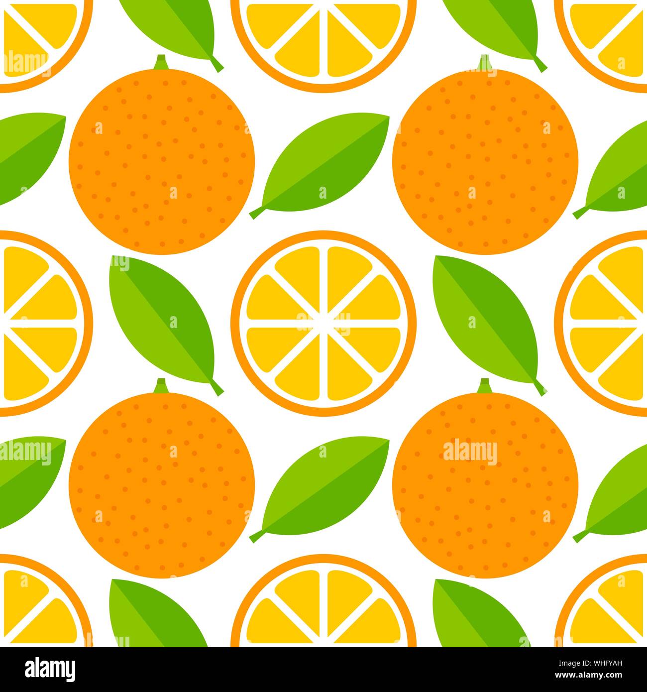 Orange fruits and slices seamless pattern. Vector illustration Stock ...