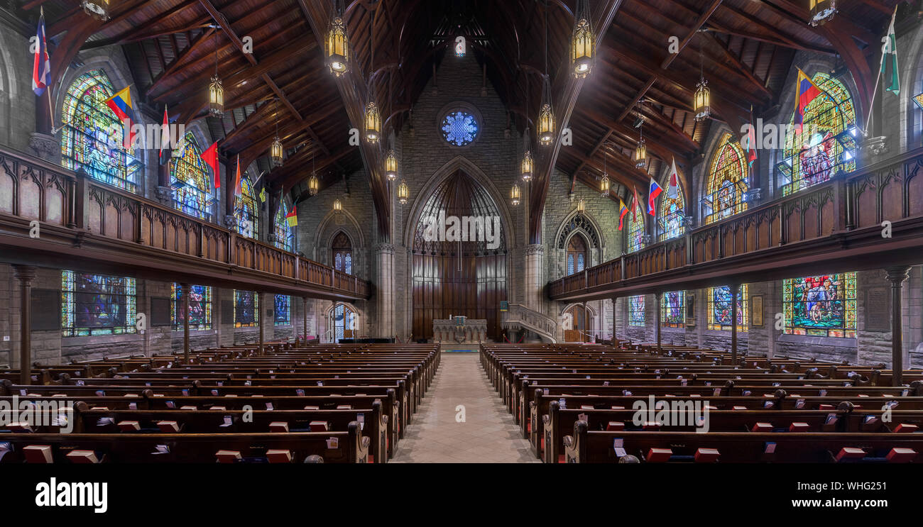 Interior of the First Presbyterian Church on Sixth Avenue in downtown ...