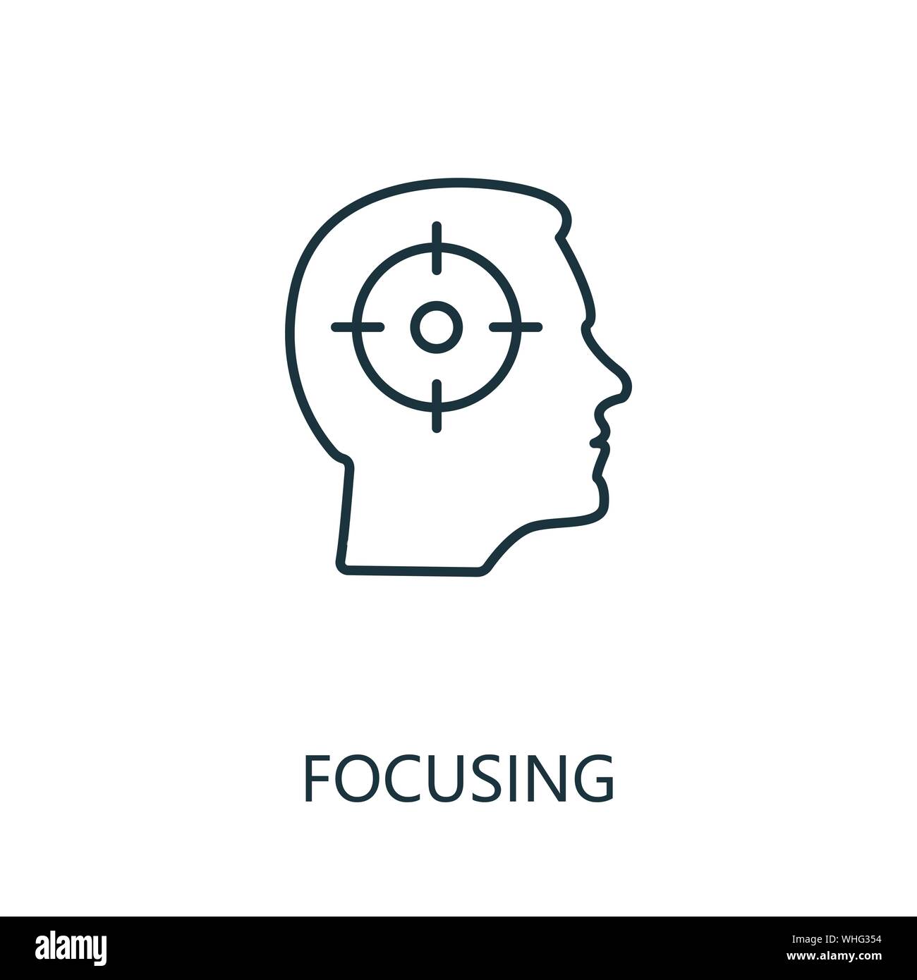 Focusing outline icon. Thin line concept element from productivity