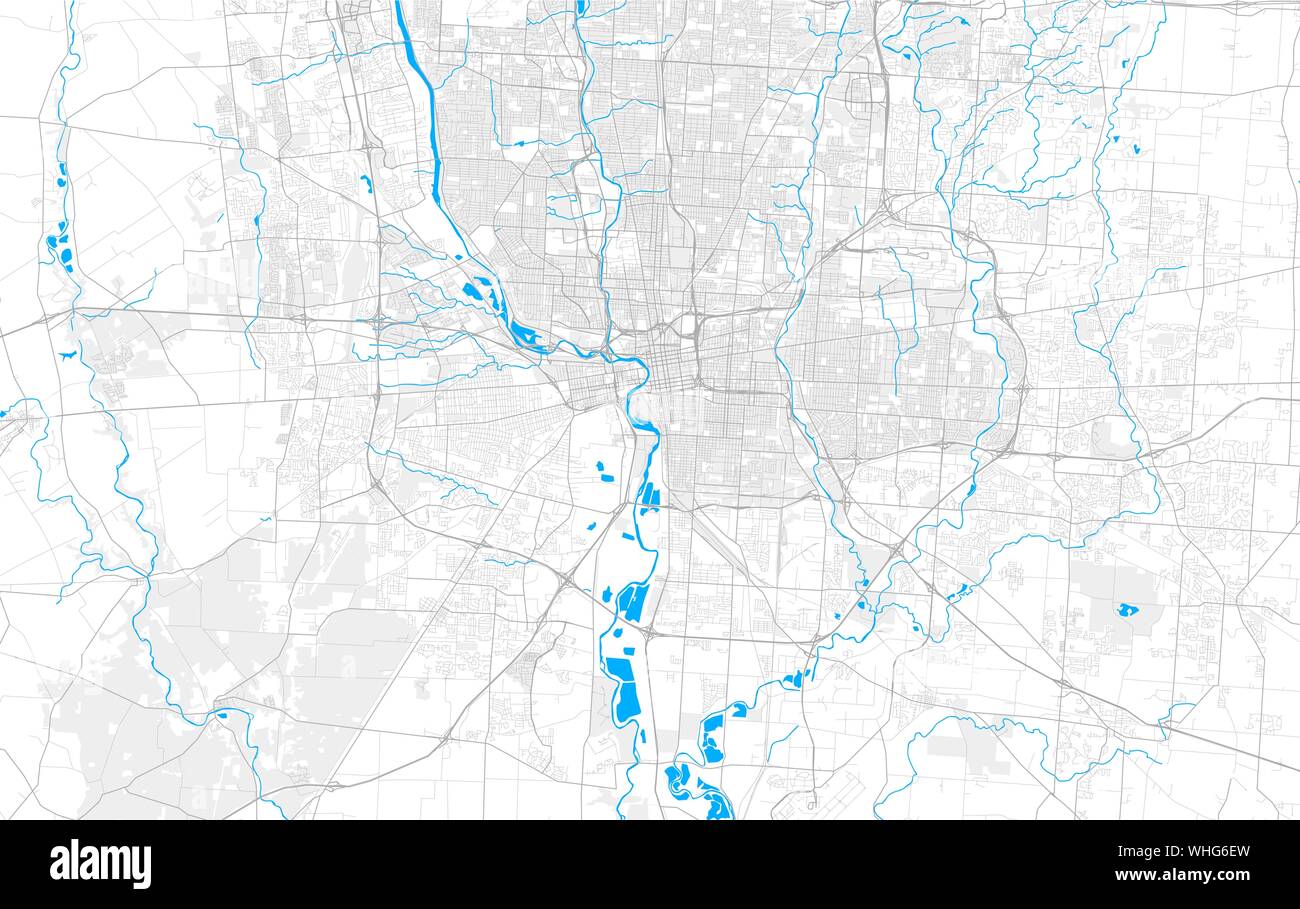 Rich Detailed Vector Area Map Of Columbus Ohio U S A Map