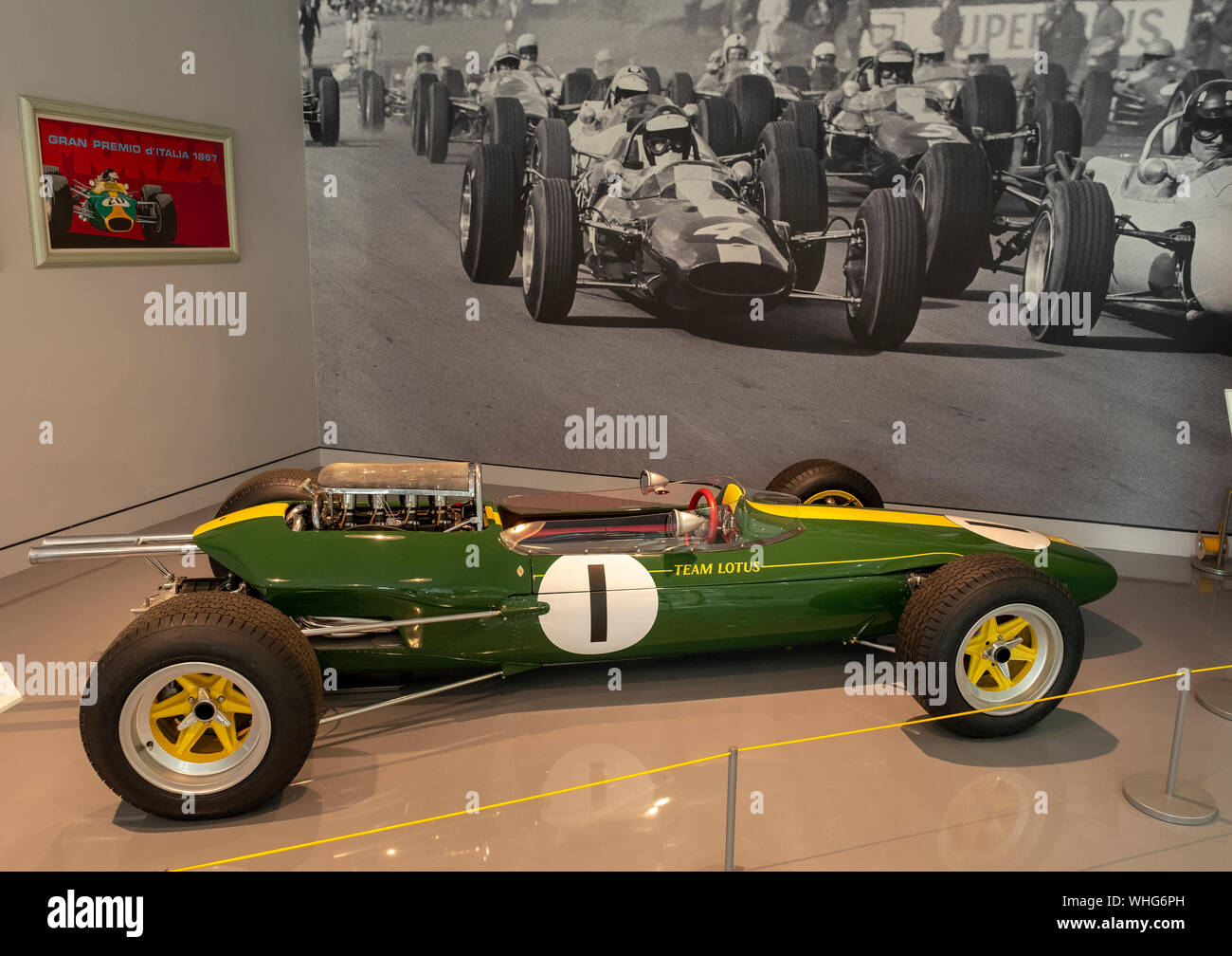 The Lotus 25 racing car in the Jim Clark Museum in Duns, Berwickshire, Scotland Stock Photo
