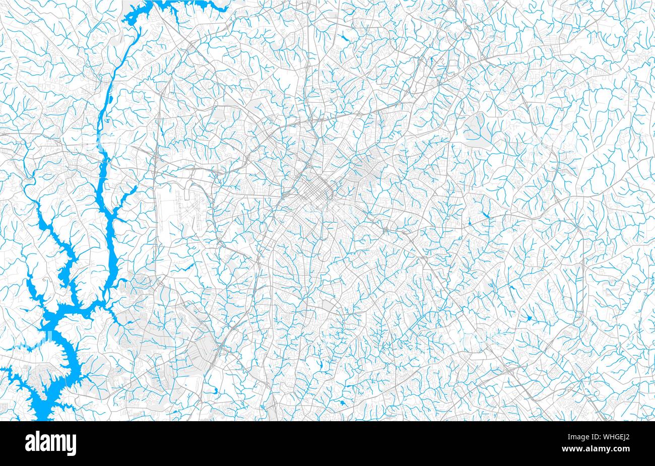 Rich detailed vector area map of Charlotte, North Carolina, U.S.A.. Map