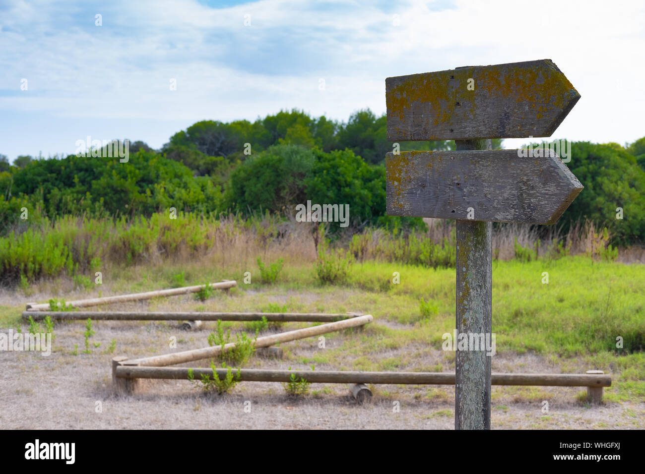 signposts with direction and no text Stock Photo