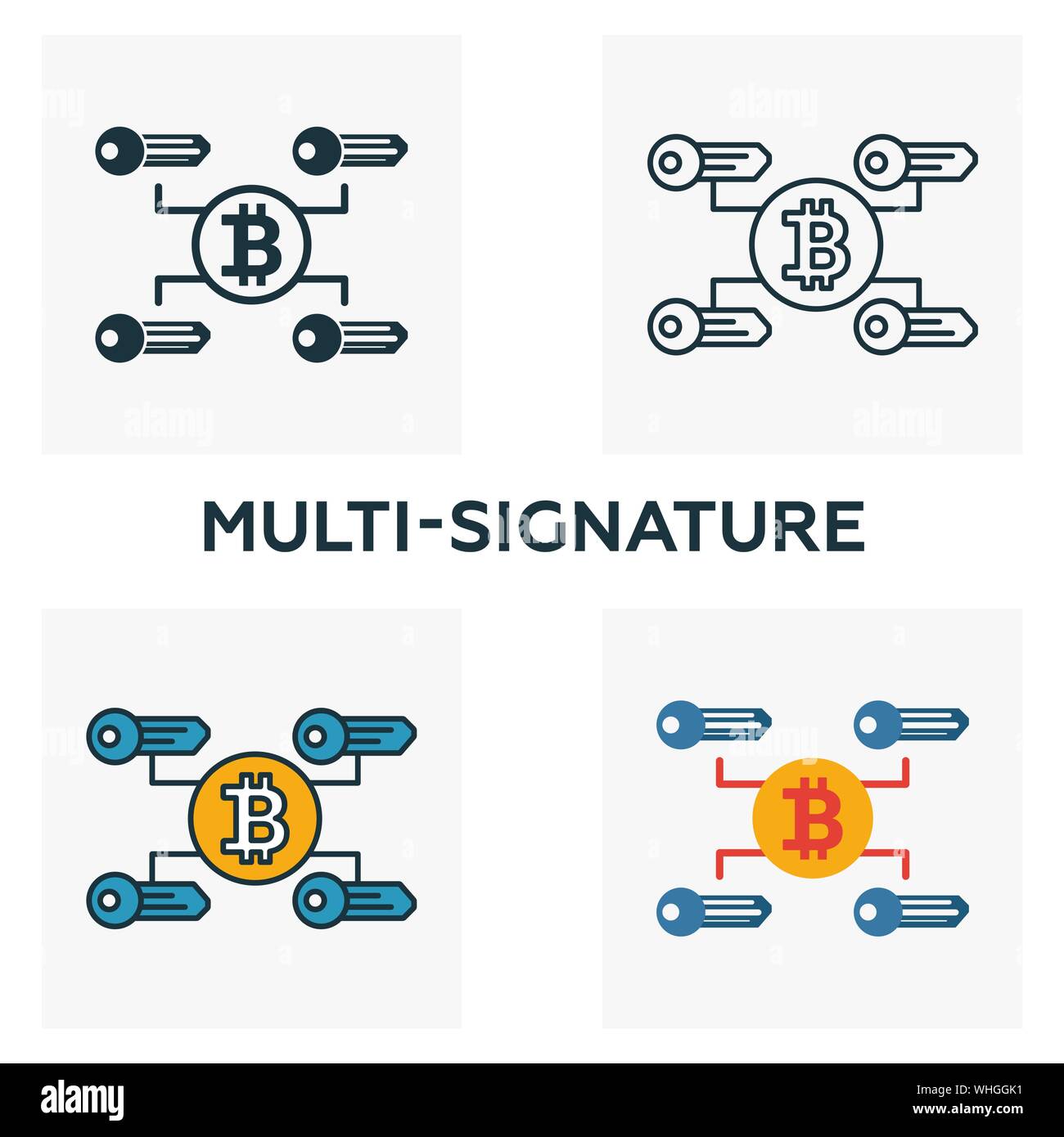 Multi-Signature icon set. Four elements in diferent styles from crypto  currency icons collection. Creative multi-signature icons filled, outline  Stock Vector Image & Art - Alamy