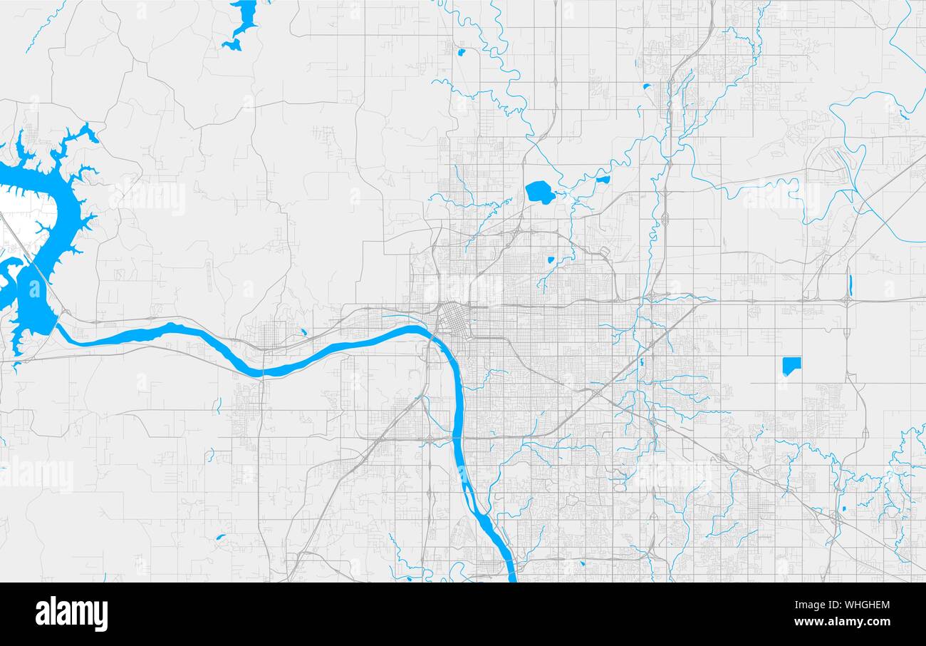 Rich Detailed Vector Area Map Of Tulsa Oklahoma U S A Map