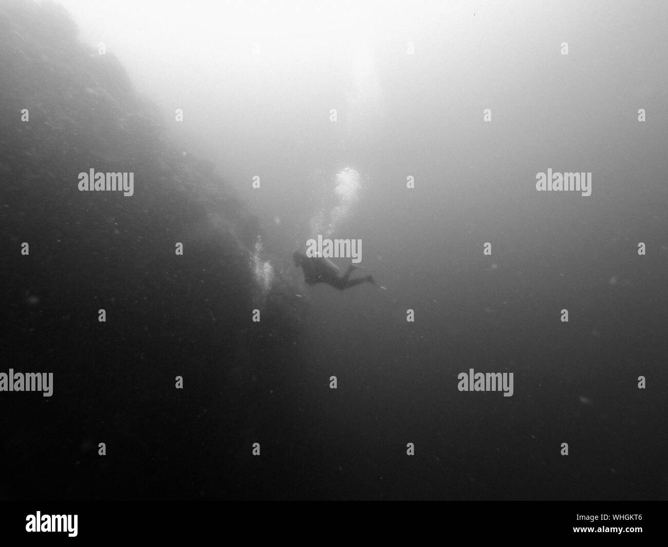 Man underwater Black and White Stock Photos & Images - Alamy