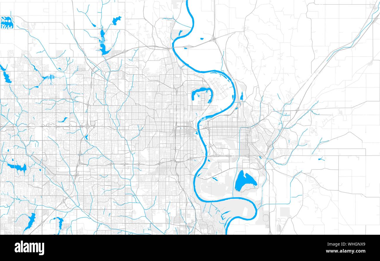 Rich Detailed Vector Area Map Of Omaha Nebraska U S A Map