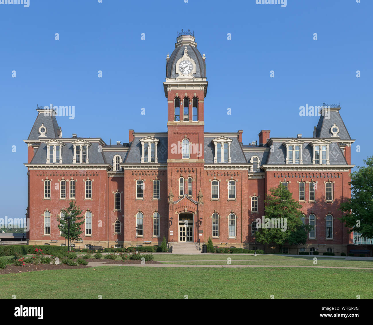 Exterior of the historic Woodburn Hall on the campus of West Virginia