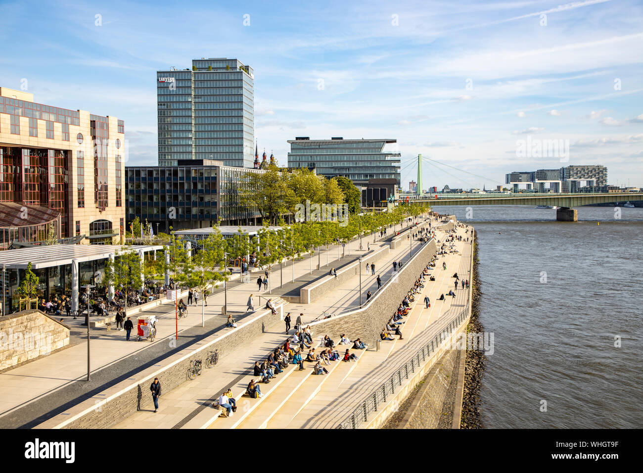 Cologne, the right bank of the Rhine, Cologne Deutz, with the ...