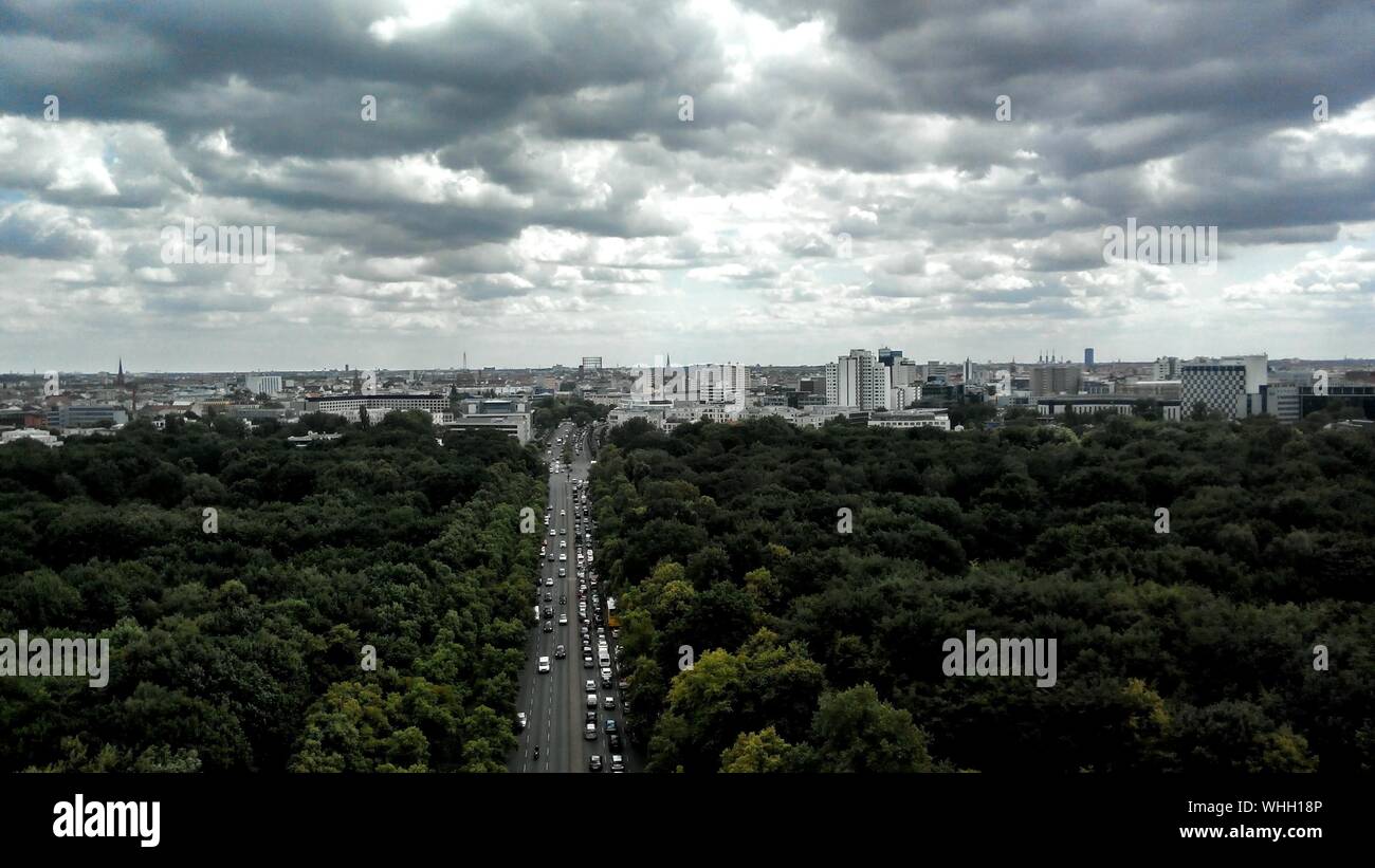 Panoramic Cityscape Of Berlin Stock Photo