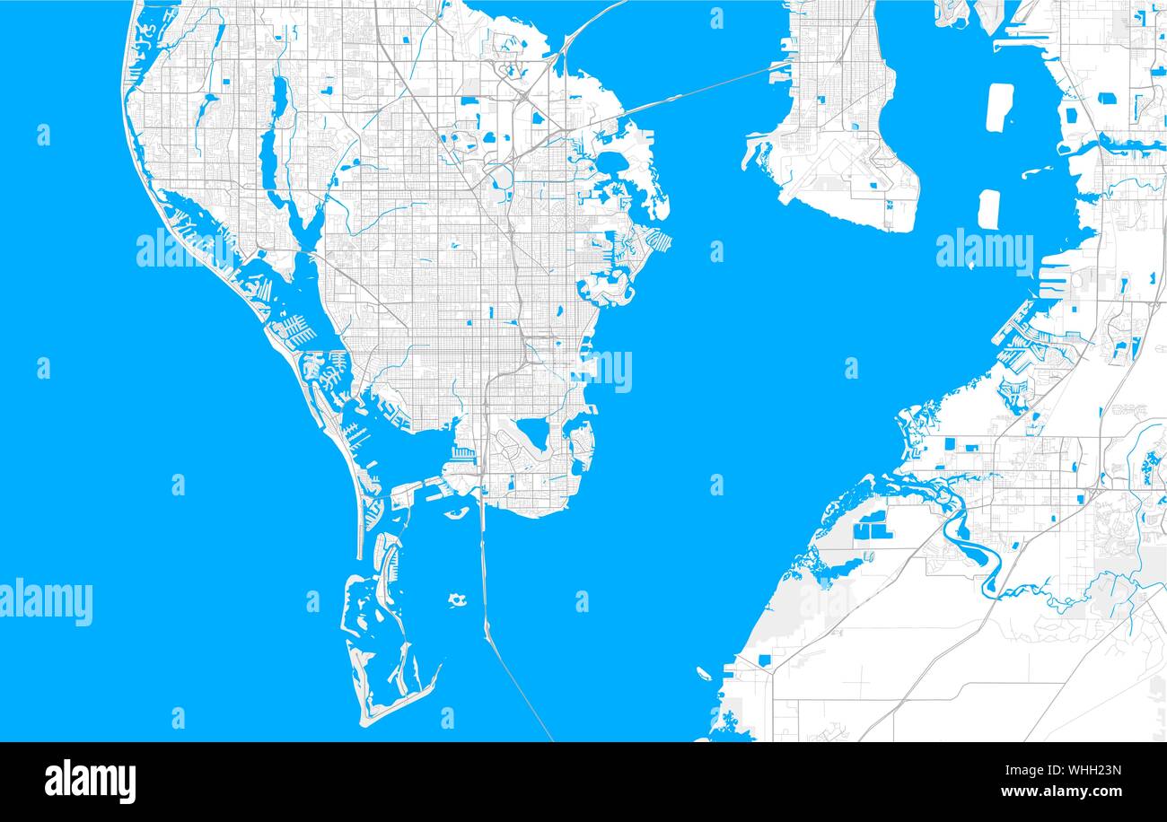 Rich detailed vector area map of St. Petersburg, Florida, U.S.A.. Map  template for home decor Stock Vector Image \u0026 Art - Alamy, image size:1300x916