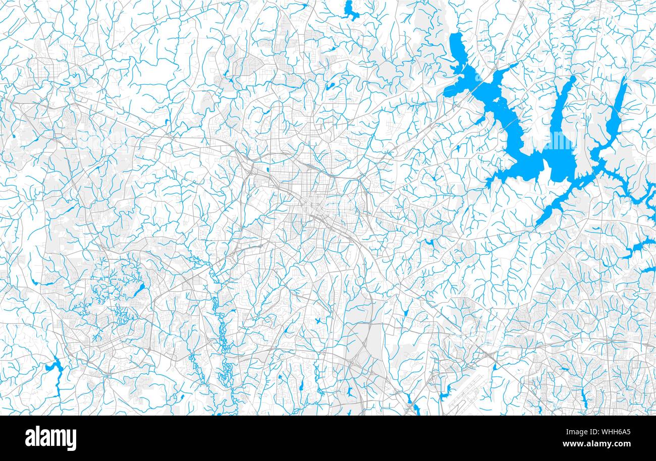 Rich detailed vector area map of Durham, North Carolina, U.S.A.. Map