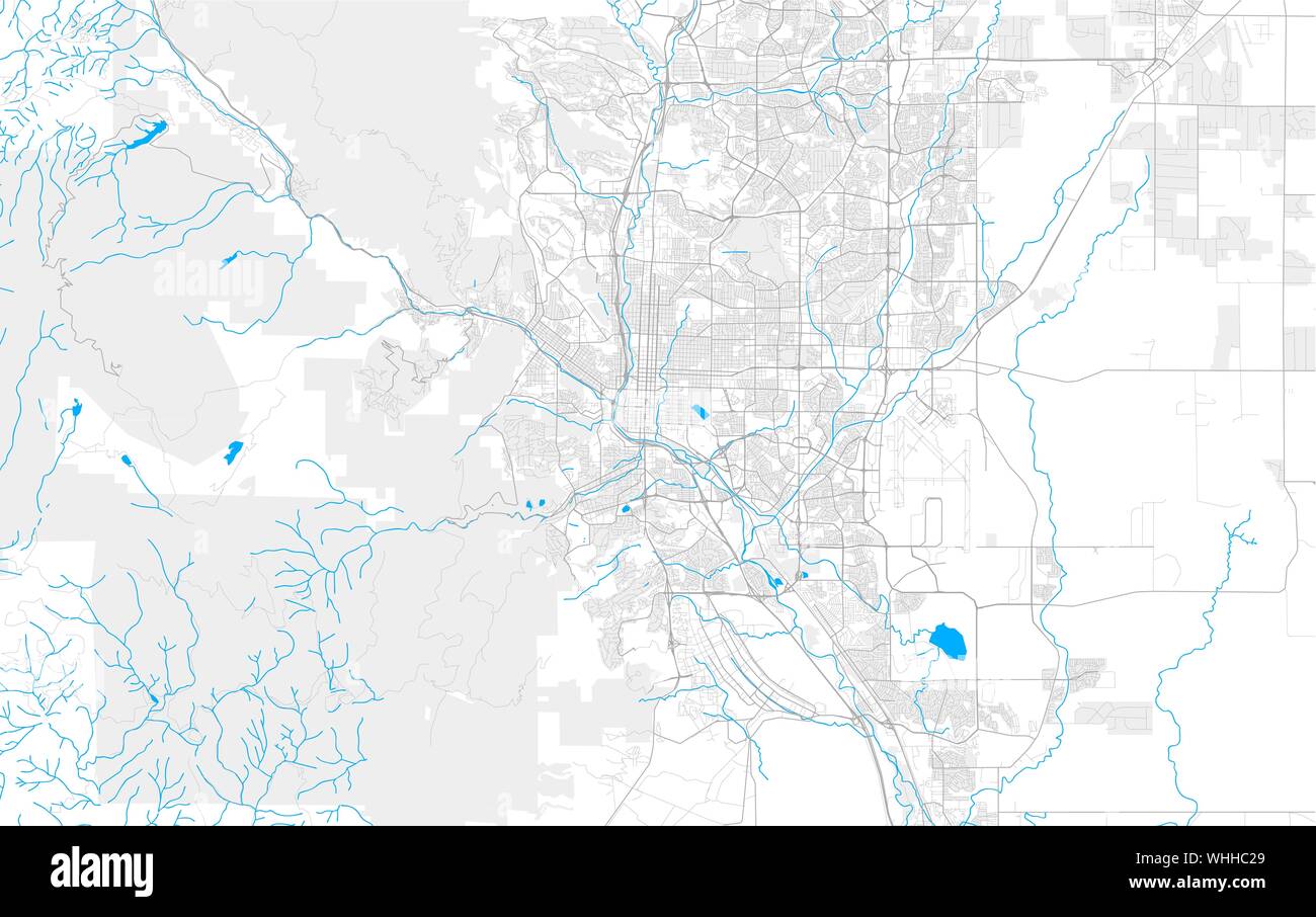 Rich Detailed Vector Area Map Of Colorado Springs Colorado