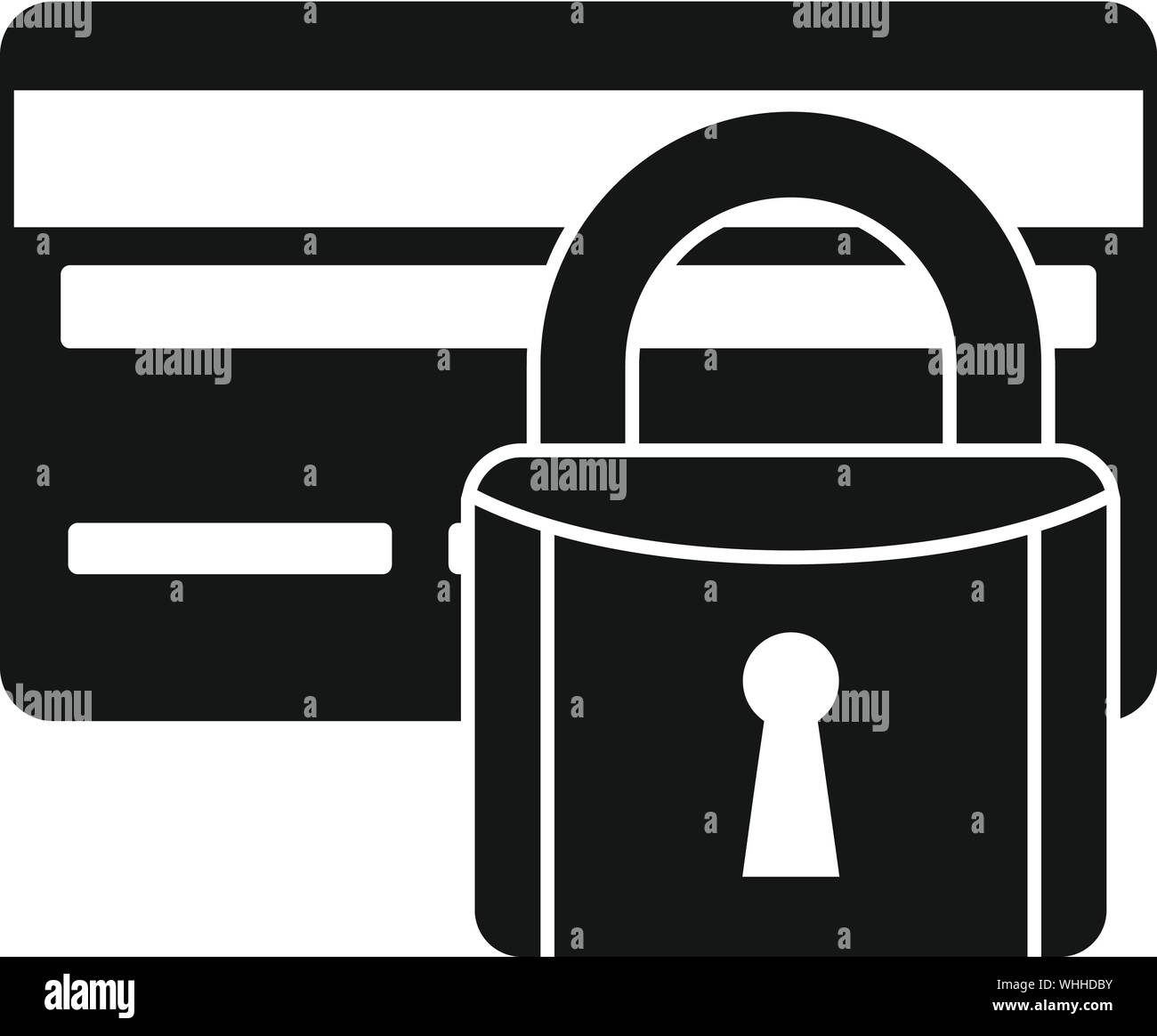 Credit card locked icon. Simple illustration of credit card locked ...