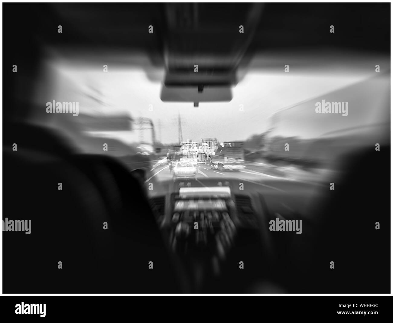 Blurred Motion Of Car Interior Stock Photo Alamy