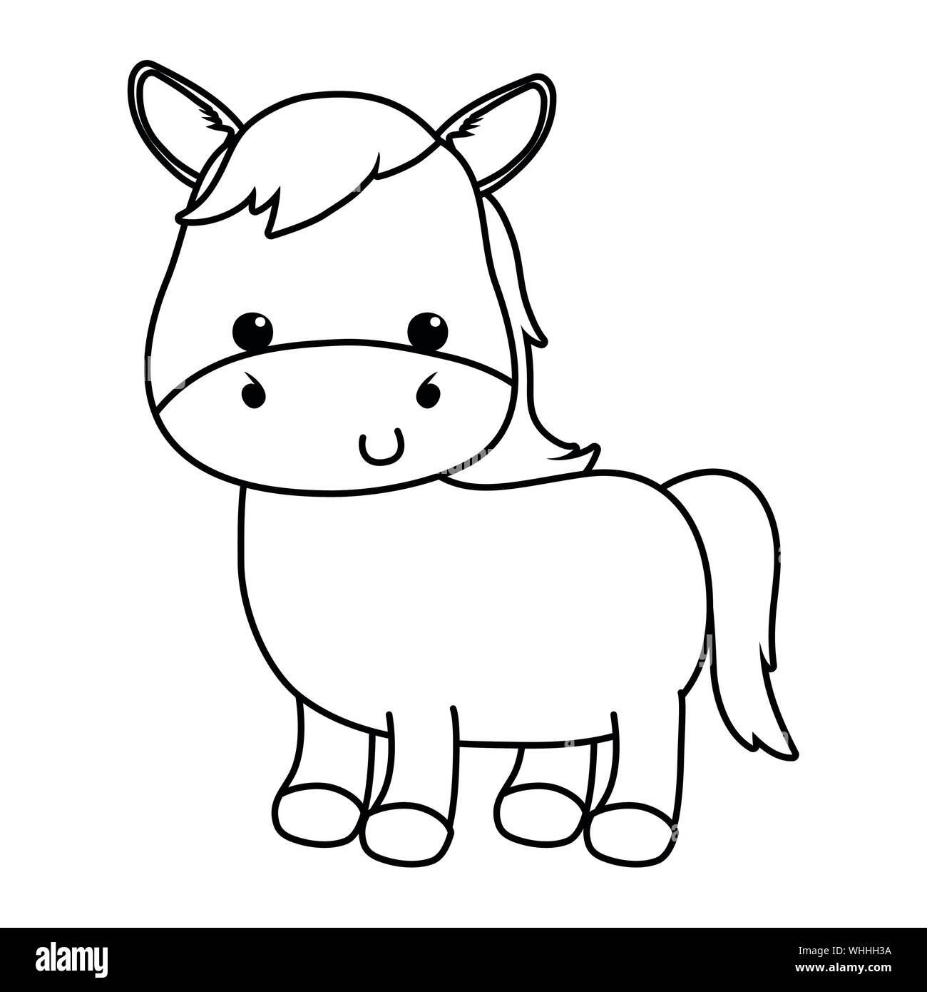 Premium Vector | Cute donkey sketch hand drawn engraving style ...