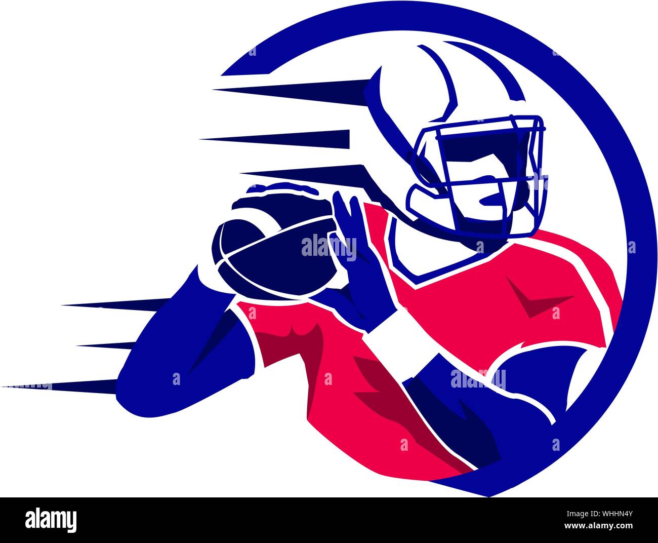 Vector American Football Player Illustration Stock Vector