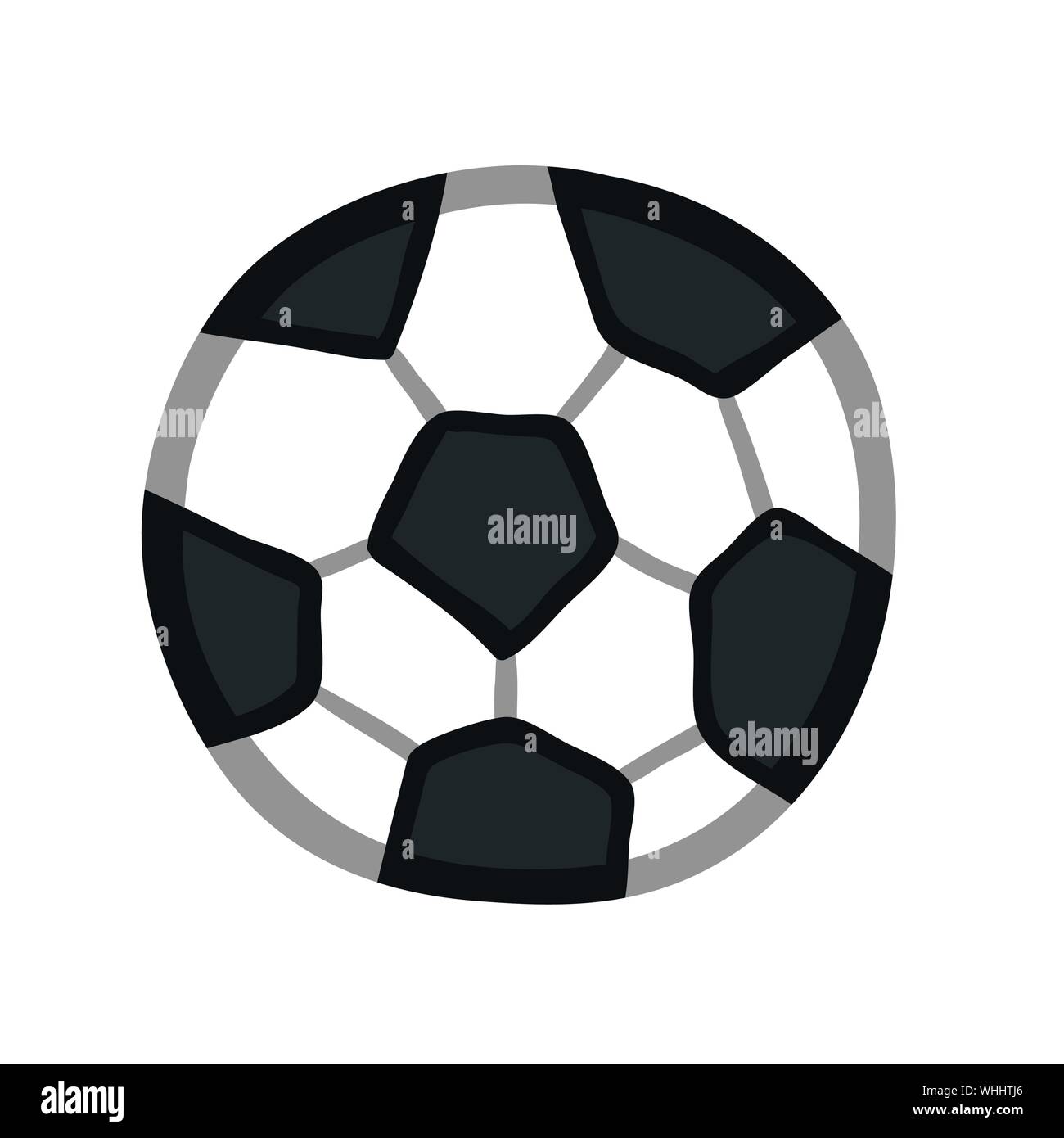 Vector illustration soccer ball. Hand drawn. Colored outlines Stock