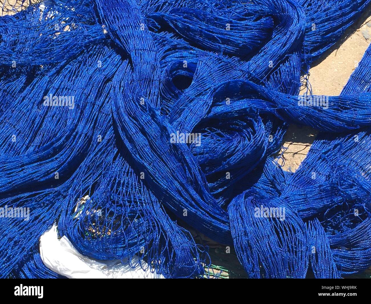 Close-up Of Blue Tulle Netting Stock Photo