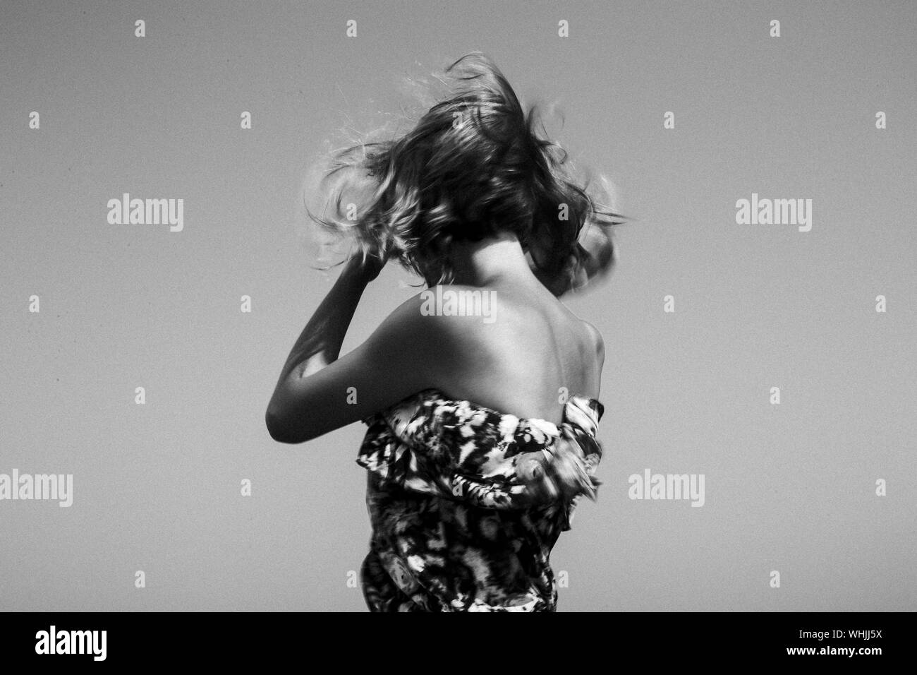 Woman only rear view Black and White Stock Photos & Images - Alamy