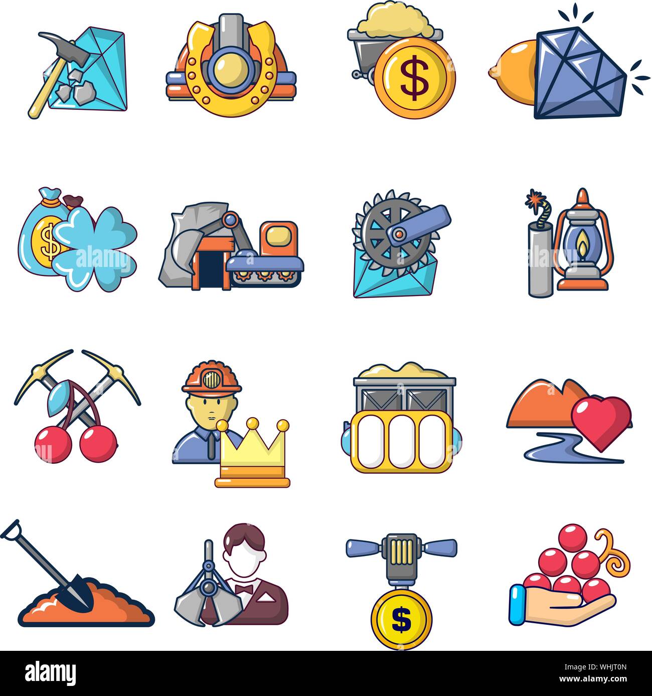 Mining icons set, cartoon style Stock Vector Image & Art - Alamy