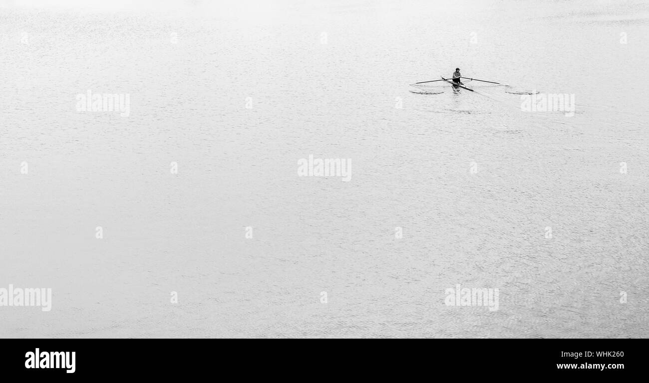 Men in rowing boat Black and White Stock Photos & Images - Alamy