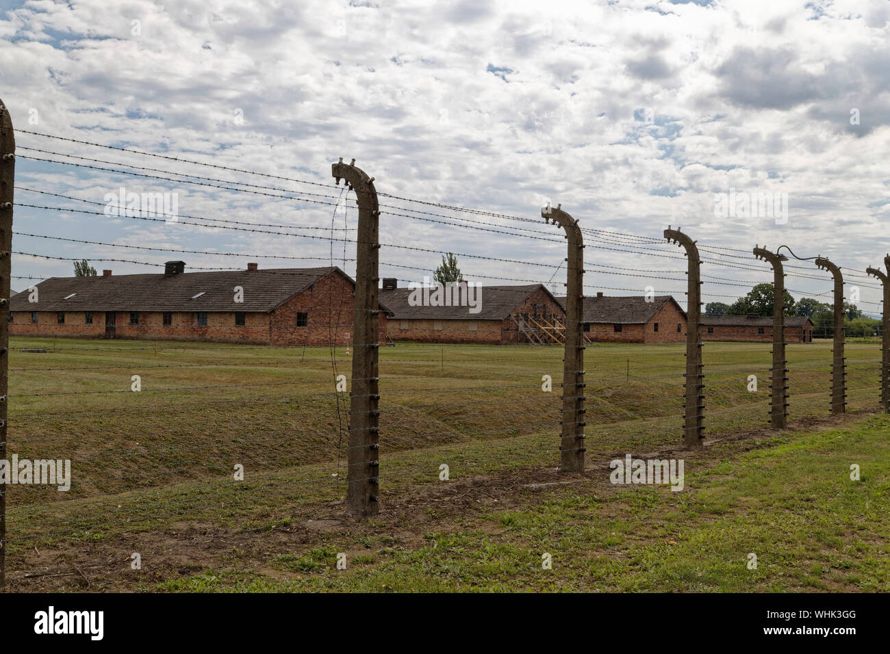 Oswiecim, Poland. 19th August, 2019. Nazi extermination camp in Auschwitz II–Birkenau, Oswiecim, Poland, on August 19, 2019. Stock Photo