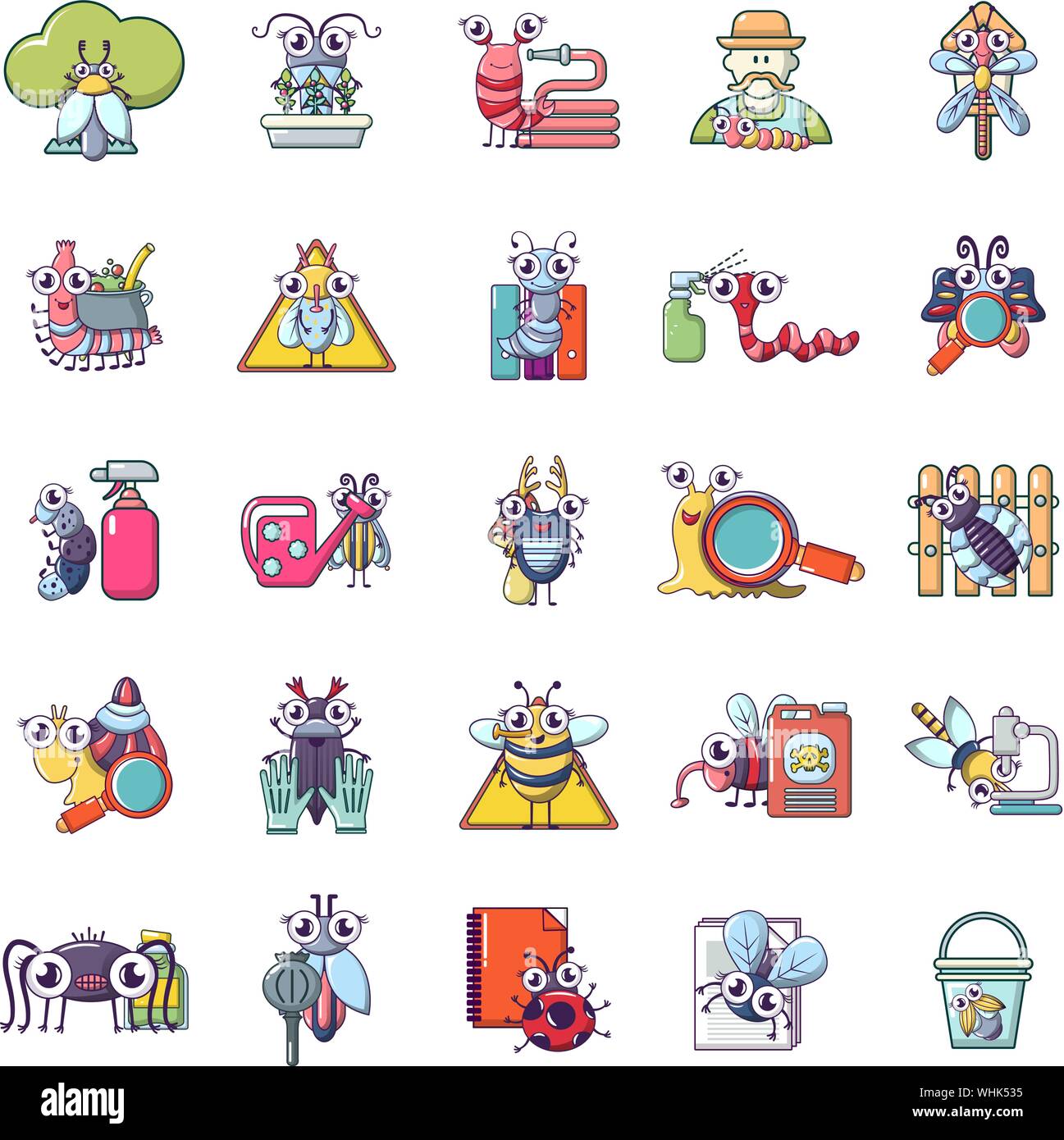 Insect cleaning icons set, cartoon style Stock Vector Image & Art - Alamy