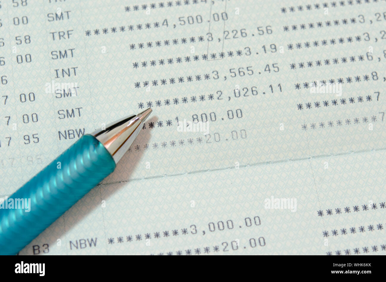 Close-up Of Pen On Bank Passbook Stock Photo