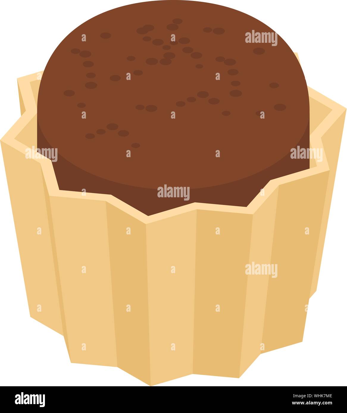 Cocoa cupcake icon, isometric style Stock Vector