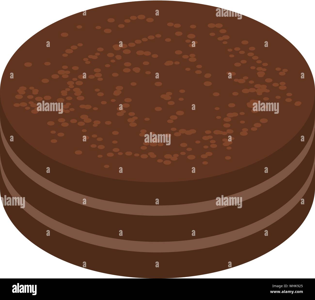 Cocoa cake icon, isometric style Stock Vector