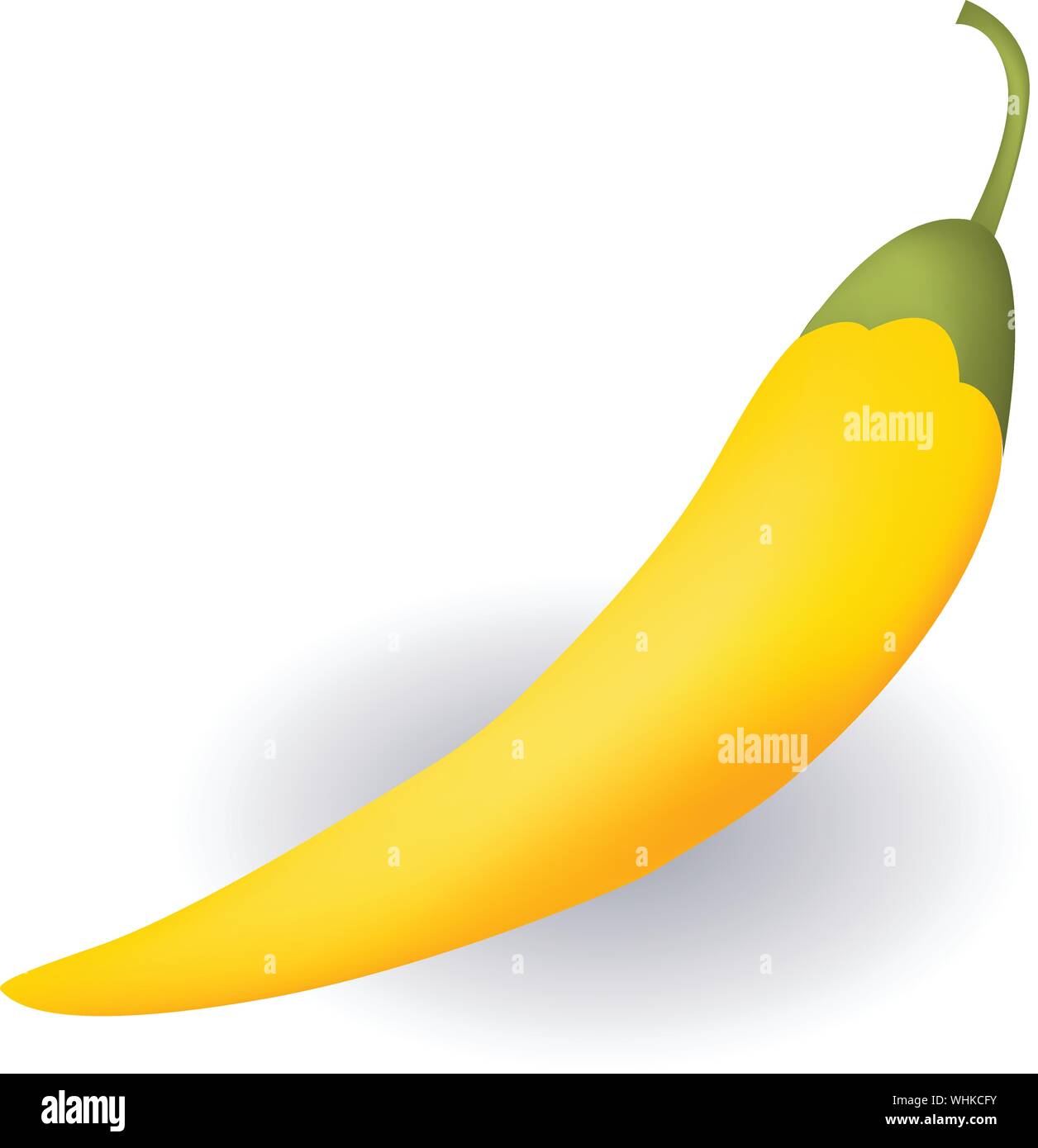 Yellow chili pepper icon, isometric style Stock Vector