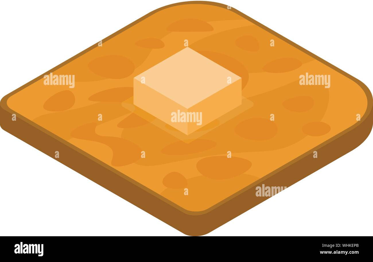 Toast butter icon, isometric style Stock Vector