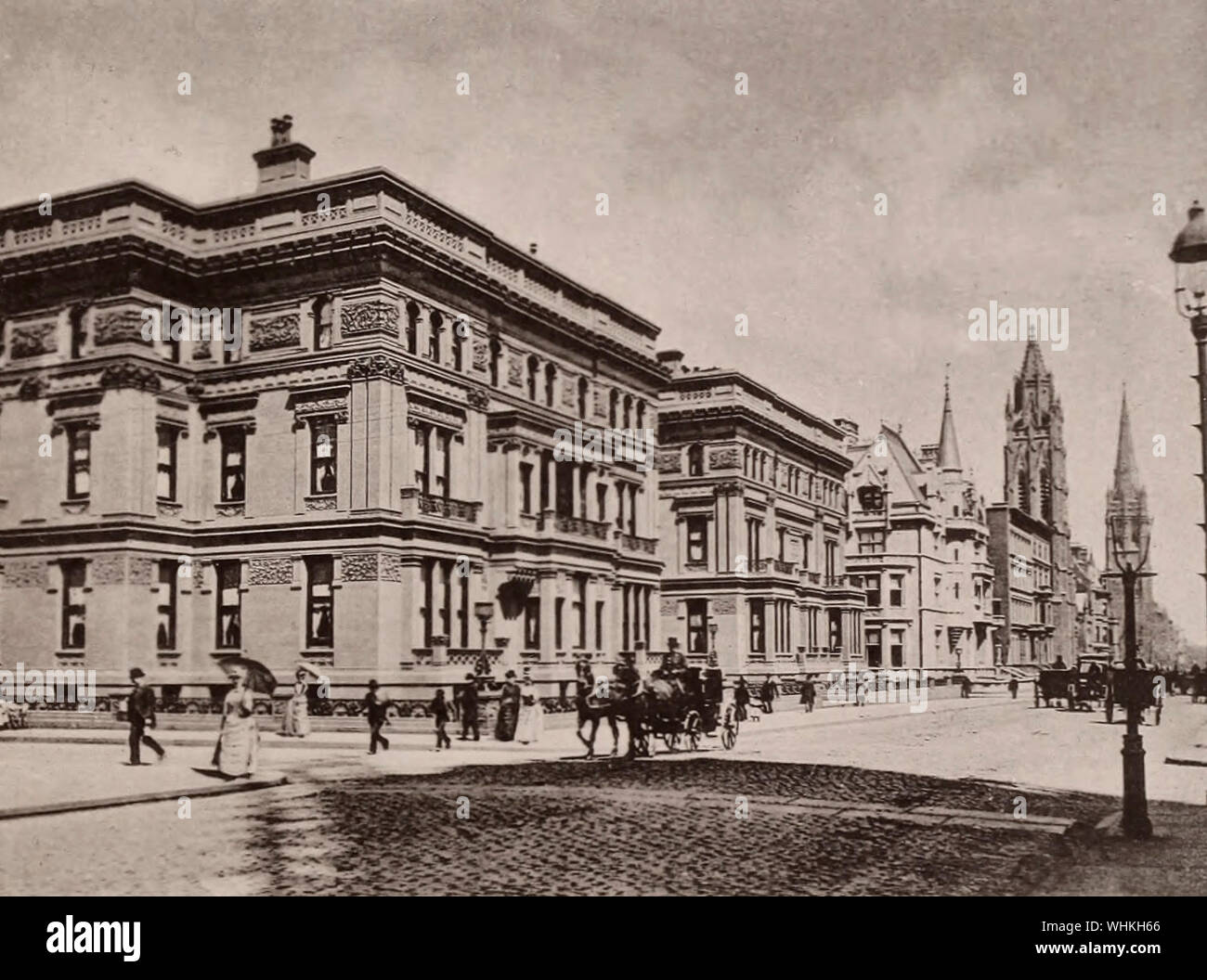 Vanderbilt Mansions - Fifth Avenue - New York City, circa 1891 Stock Photo