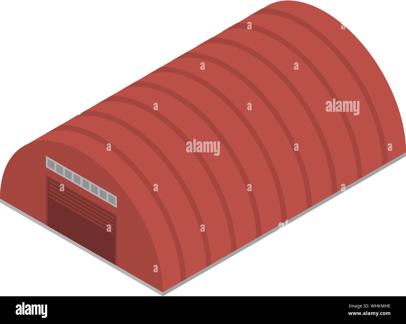 Red hangar icon, isometric style Stock Vector