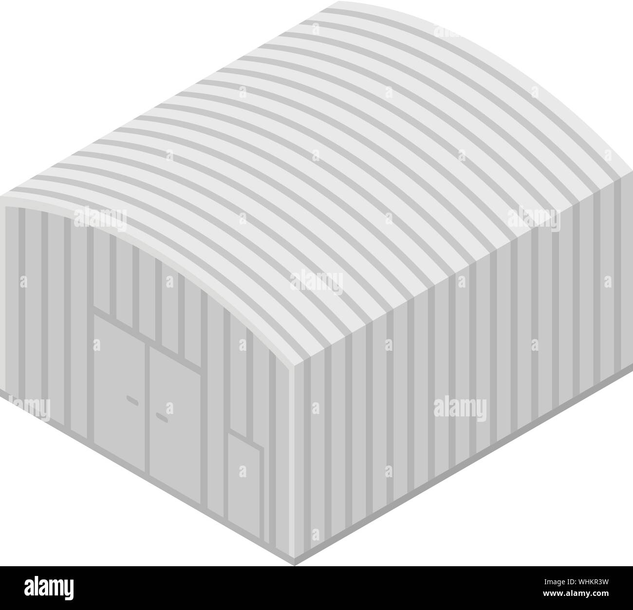 Steel hangar icon, isometric style Stock Vector