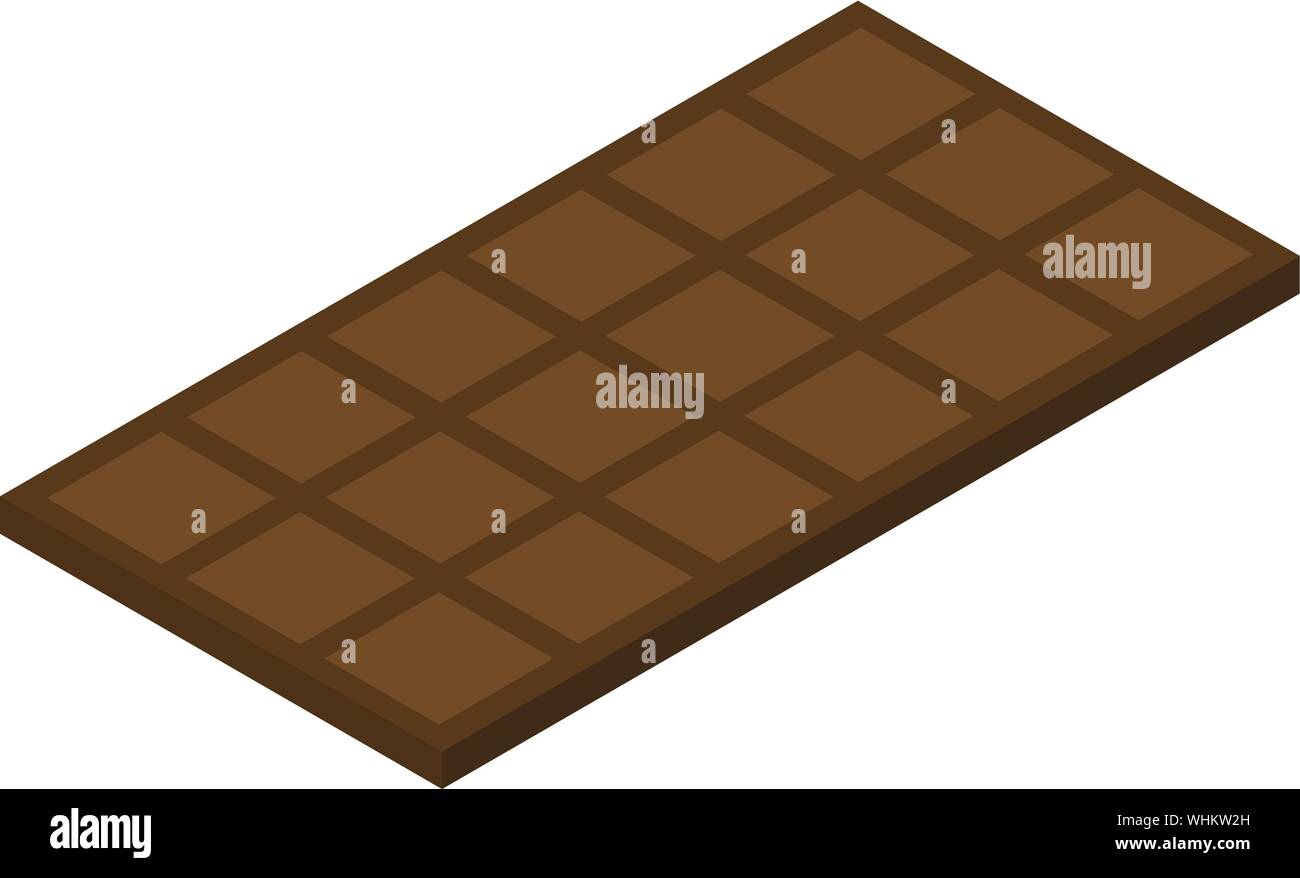 Chocolate bar icon, isometric style Stock Vector