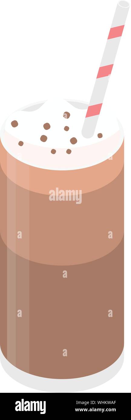 Cocoa latte icon, isometric style Stock Vector