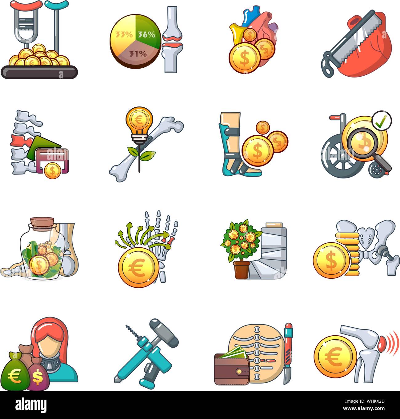 Medical pay icons set, cartoon style Stock Vector Image & Art - Alamy