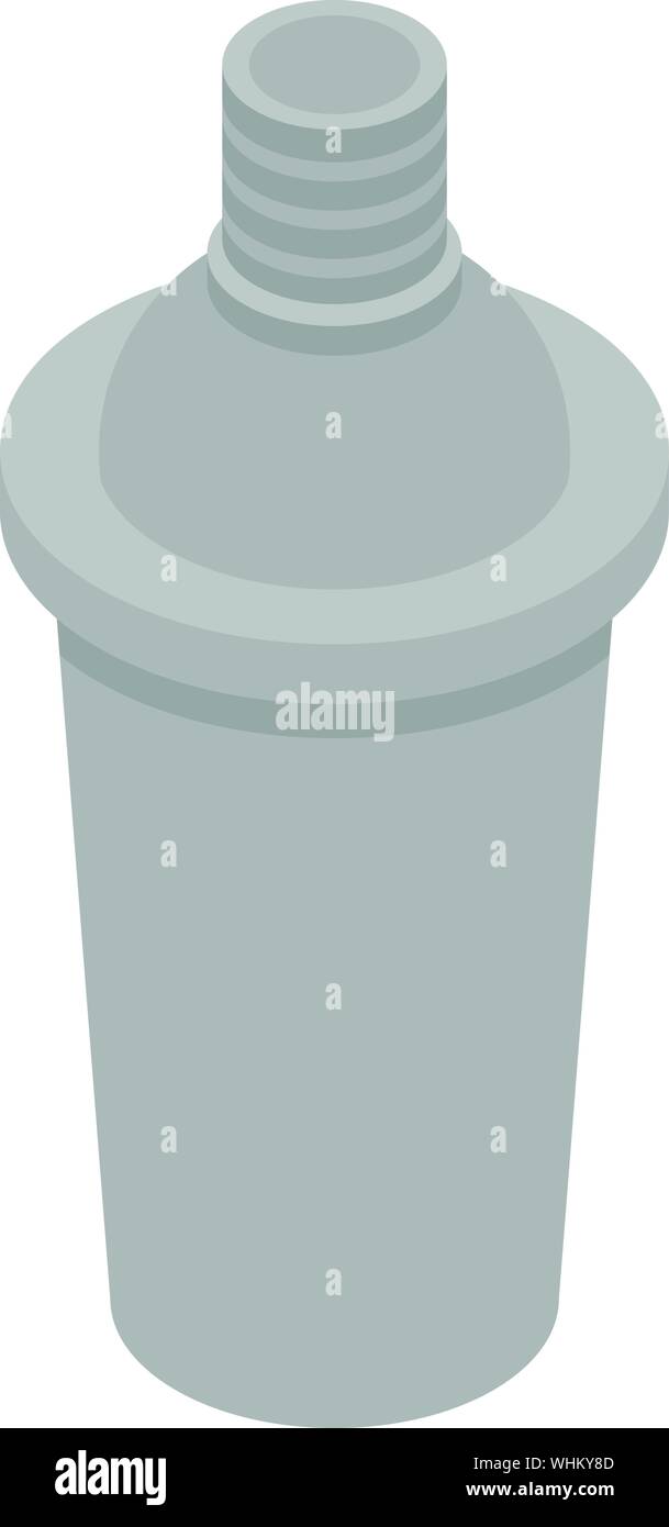 Modern steel shaker icon, isometric style Stock Vector