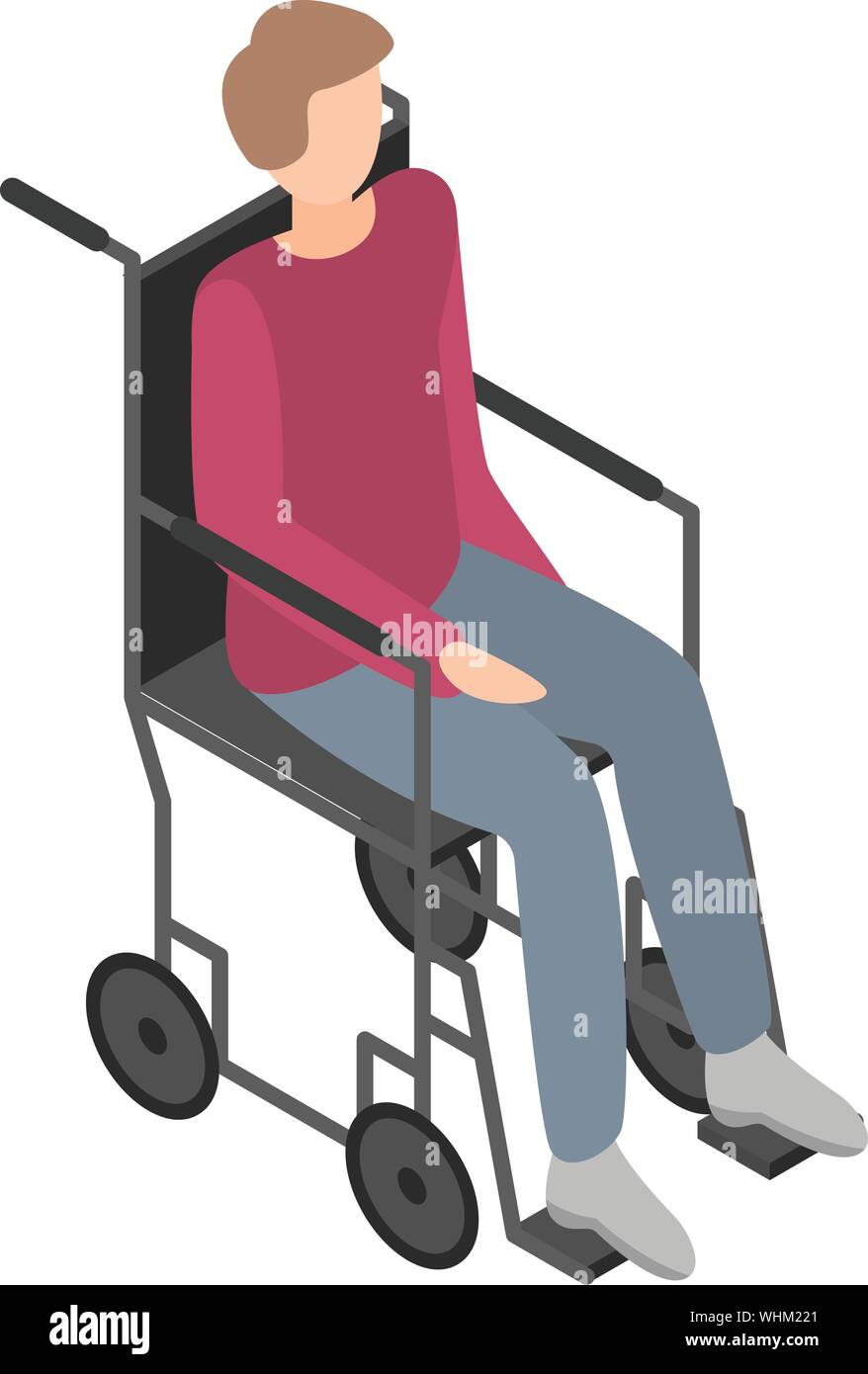 Boy in wheelchair icon, isometric style Stock Vector Image & Art - Alamy