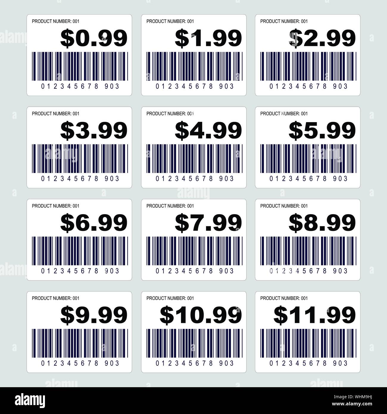 Price tag barcode label set Stock Vector